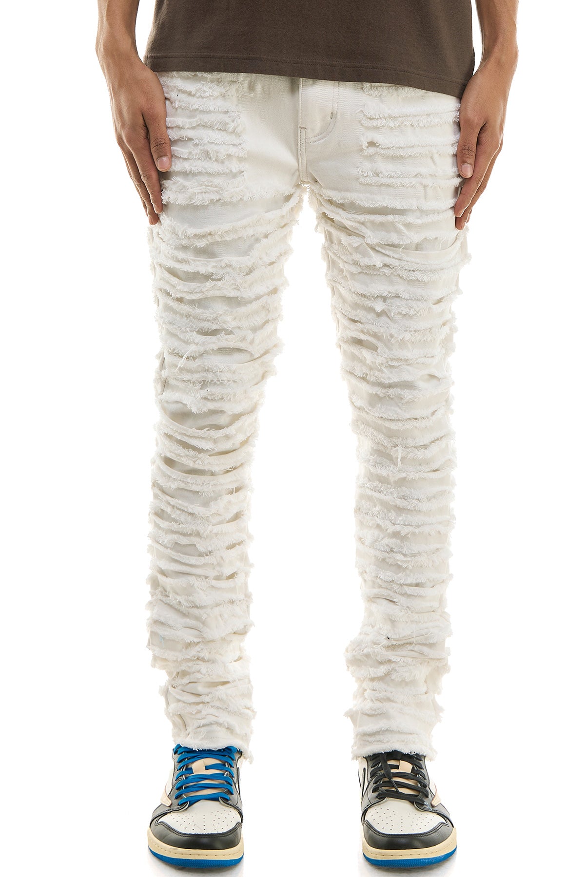 KDNK KNB3358 Off-White Skinny Stretch jeans in cream