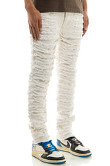 KNB3358 Cream | KDNK Off-White Skinny Stretch Jeans