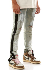 KNB4403 Blue | KDNK Washed Blue Skinny Stretch Jeans