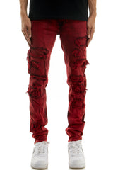 KND4651 Red | KDNK Saturated Red Skinny Stretch Jeans