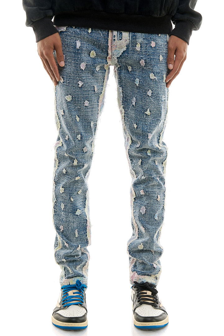 KND4668 Blue | KDNK Ankle Zip Skinny Stretch Jeans