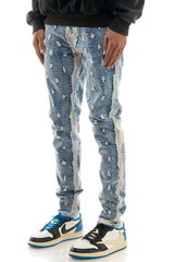 KND4668 Blue | KDNK Ankle Zip Skinny Stretch Jeans