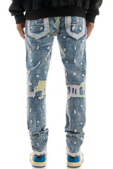 KND4668 Blue | KDNK Ankle Zip Skinny Stretch Jeans