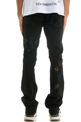 KND4838 Jet Black | KDNK Rip & Repair Distressed Skinny Jeans